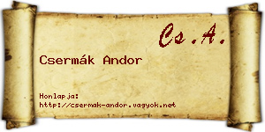 Csermák Andor névjegykártya