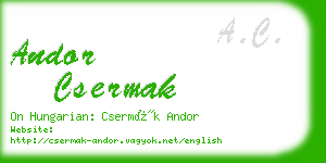 andor csermak business card